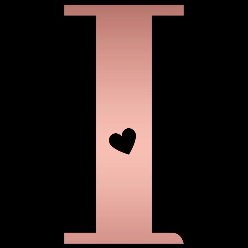 letter I rose gold