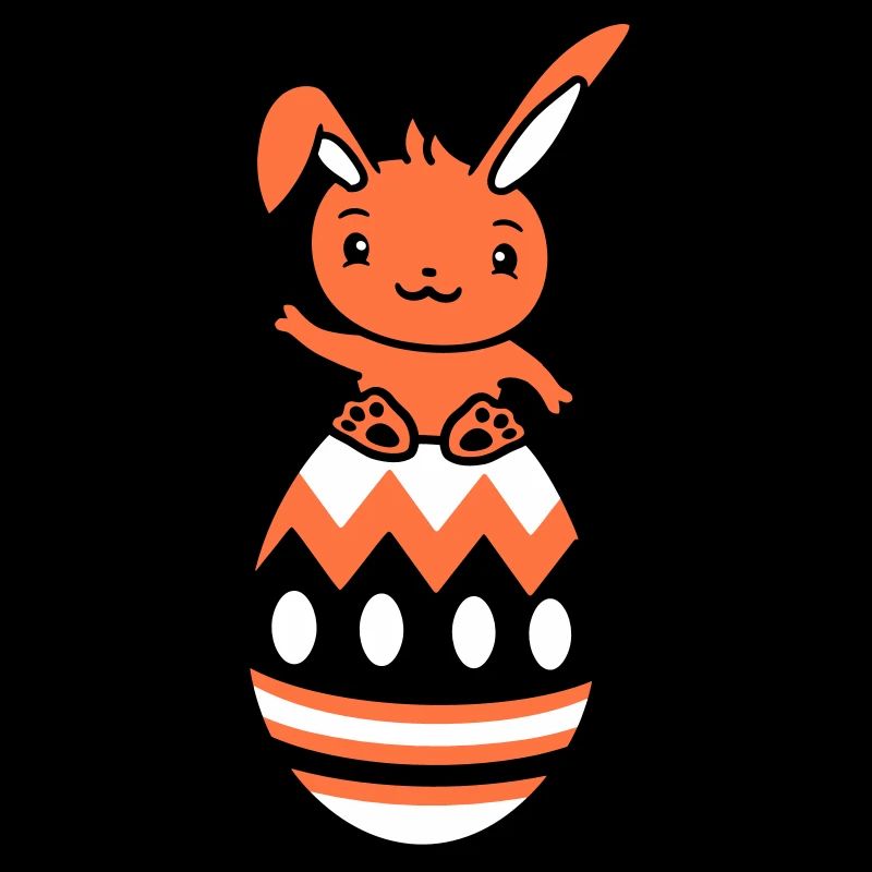 Lapin assis sur un grand œuf de Pâques géant Lapin de Pâques