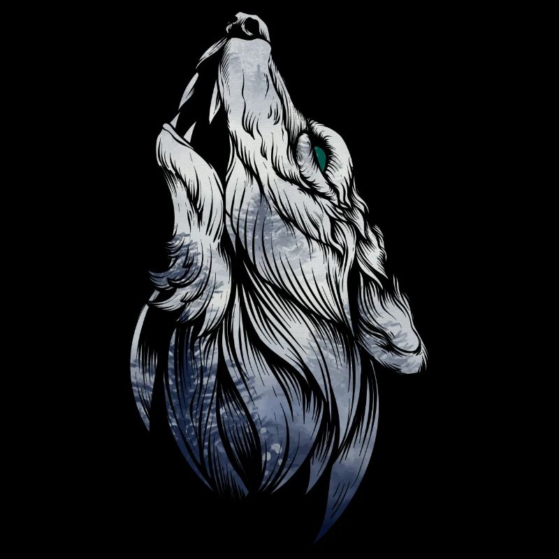Heulender Wolf Waldtier Wölfe Kunst