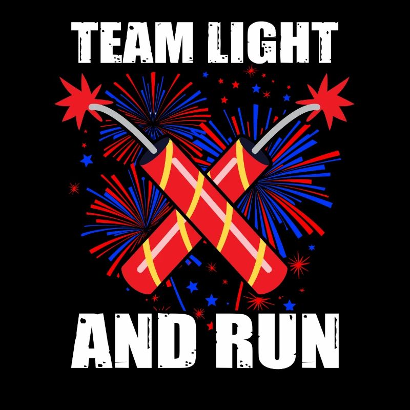 Team light and run pyrotechnics firecrackers fireworks