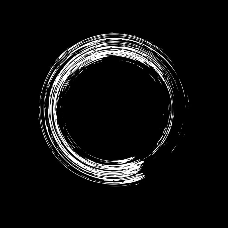 Circle design brush icon white