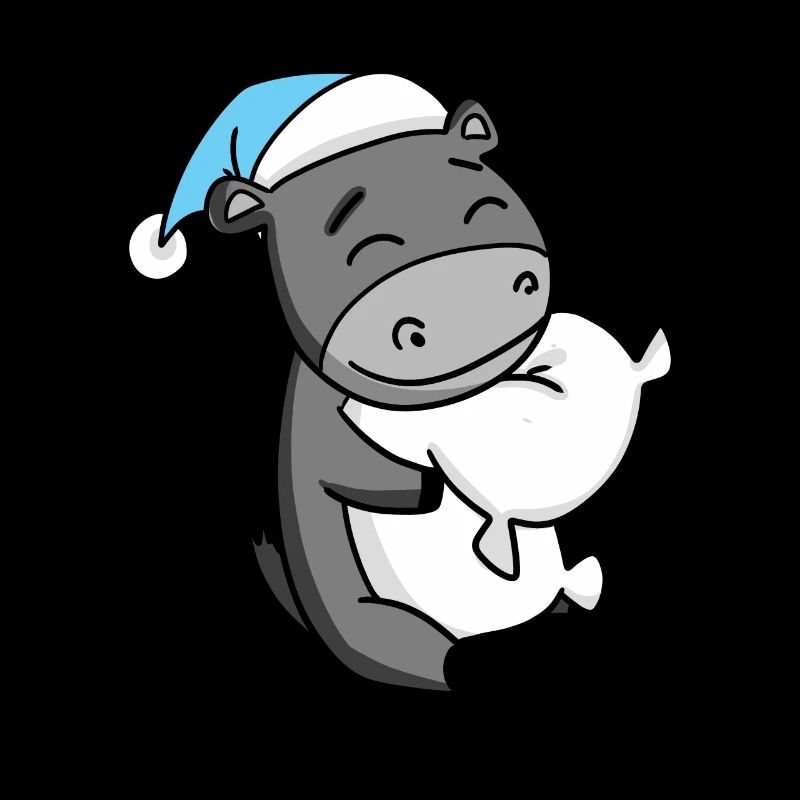 Donkey with pillow and sleeping cap