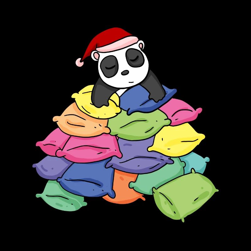 Panda and pillows