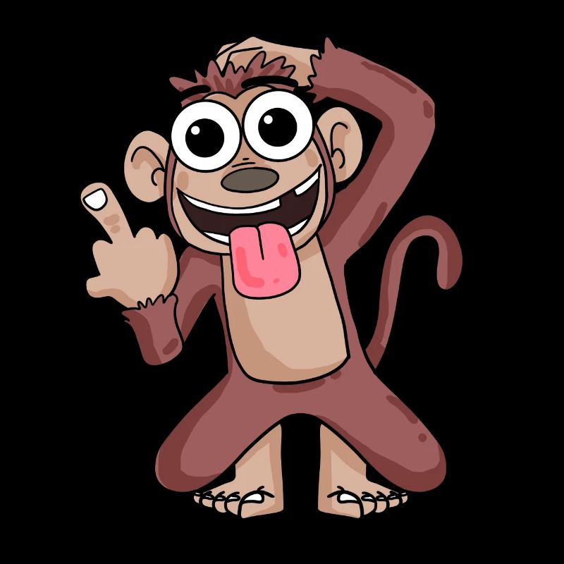 Singe pointant le majeur