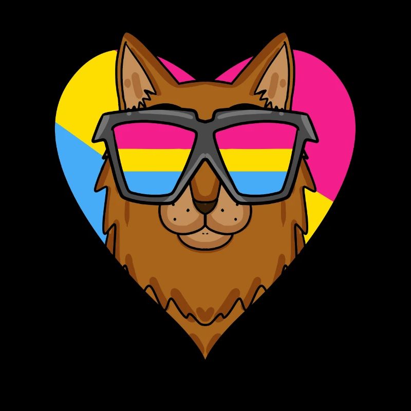 Pansexual Cat Somali Heart Gift