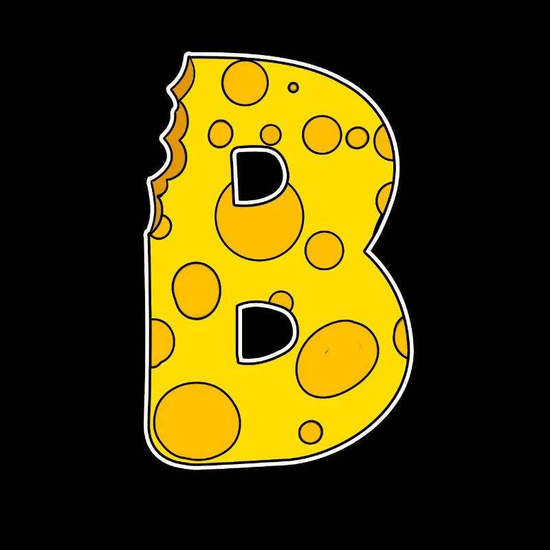 Buchstabe B - Anfangsbuchstabe B - Käse Motiv