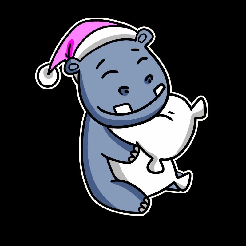 Nilpferd Müde Ausschlafen Schlafen Mädchen