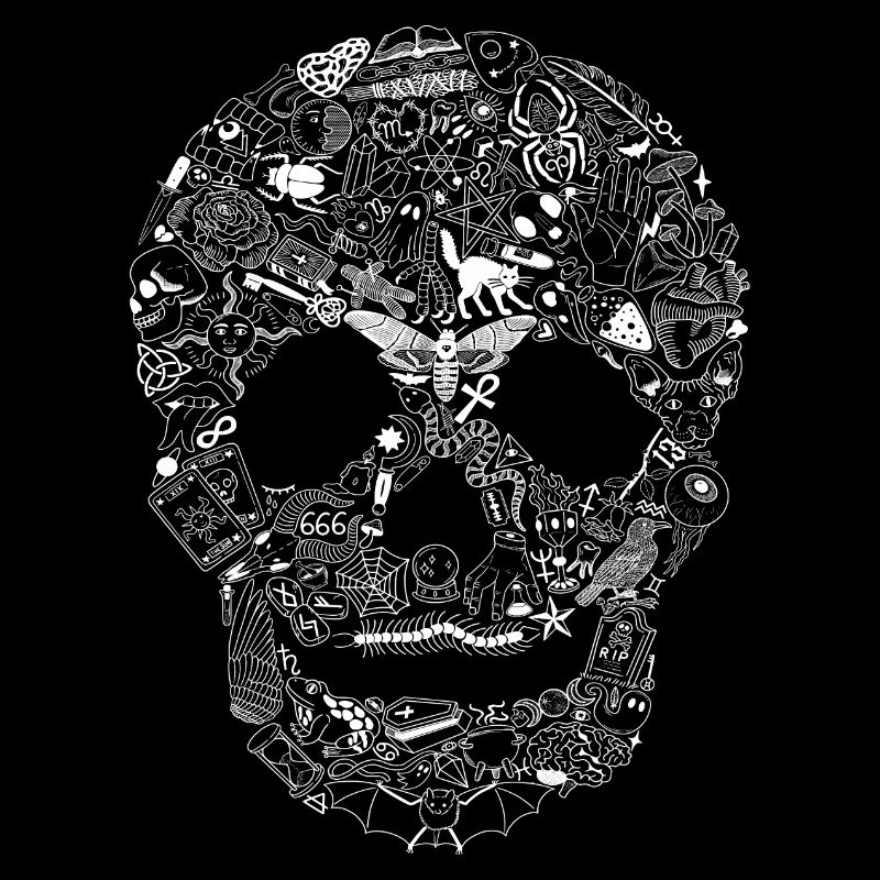 Gothic Skull Goth Style Dark Heavy Metal WGT