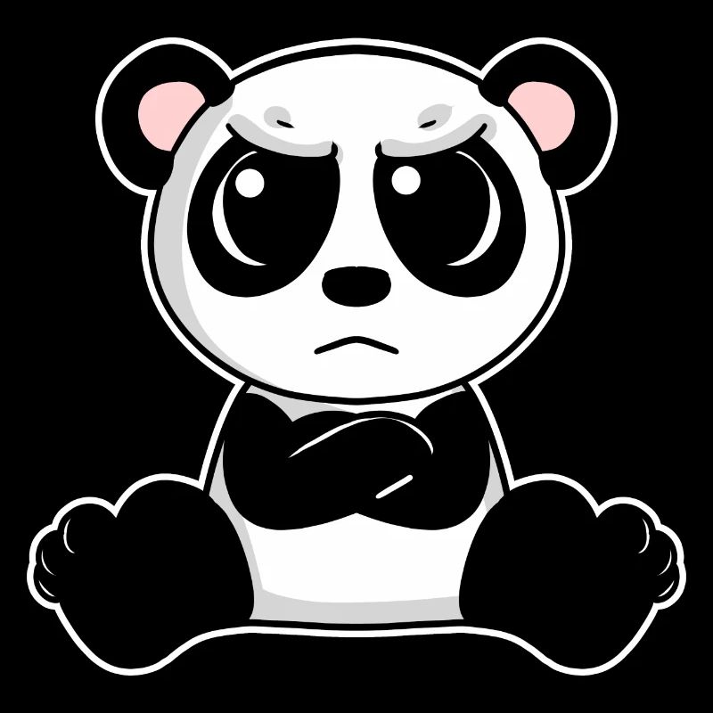 Cute panda is annoyed