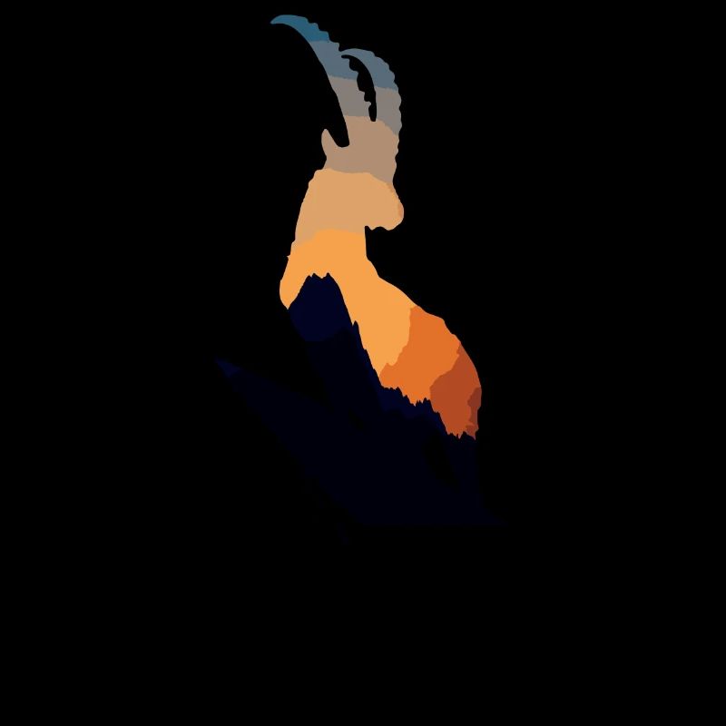 Steinbock Silhouette abstrakt