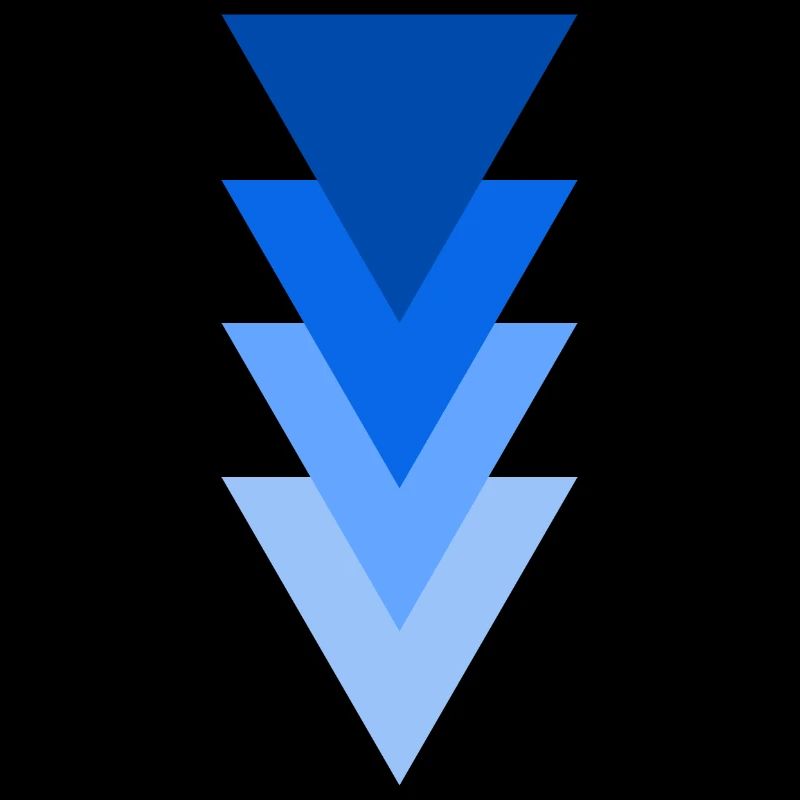 triangle de nuances de la couleur bleu
