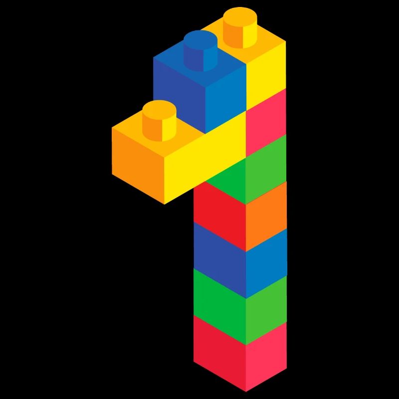 Cute Block Building 1st Birthday Gift 1 Year Old