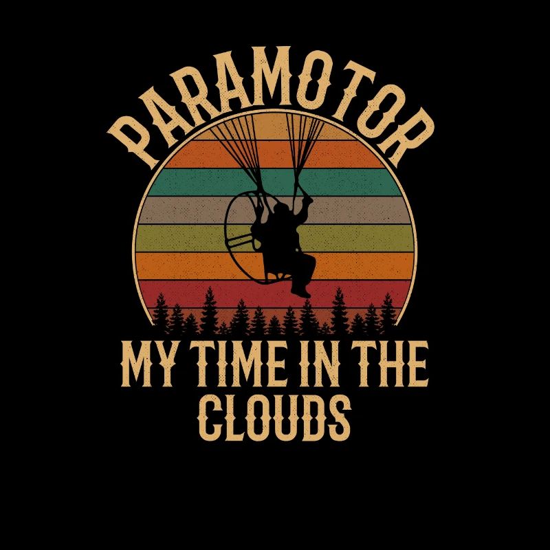 paramotor time in the clouds vintage, paramotor