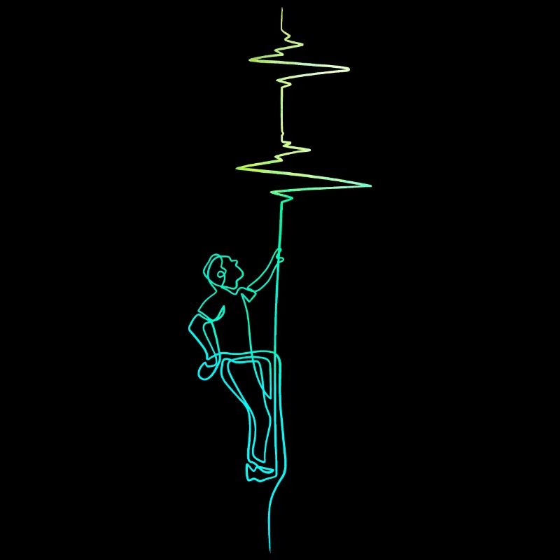 Escalade électrocardiogramme vert / bleu