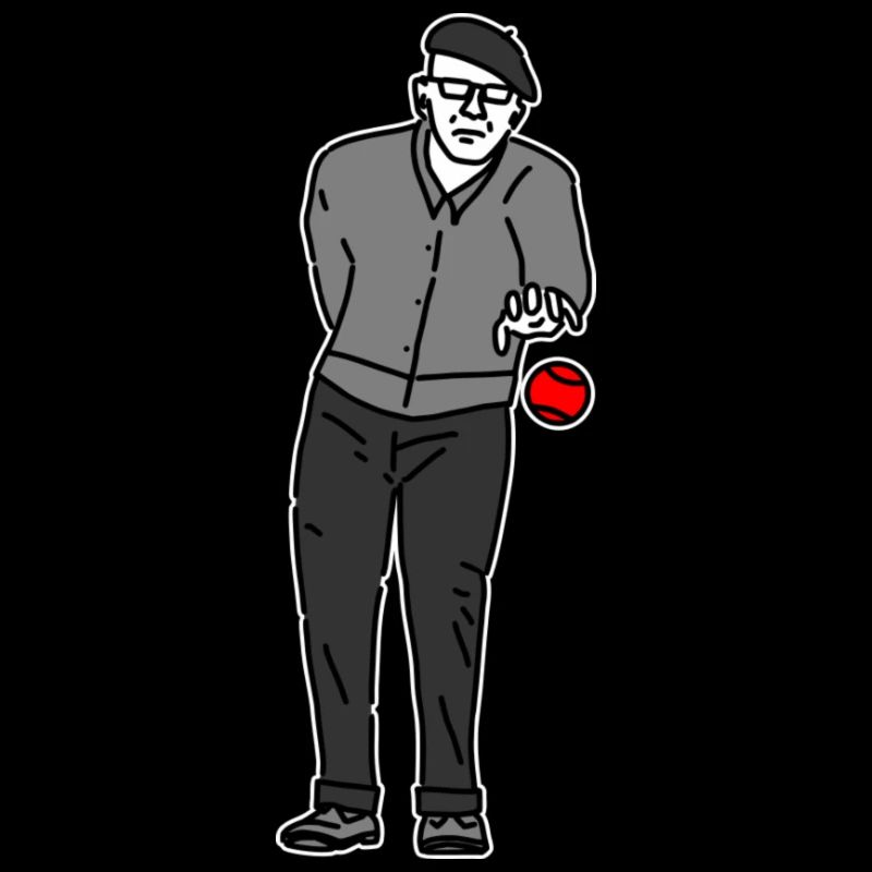 Petanque Player Left-Handed