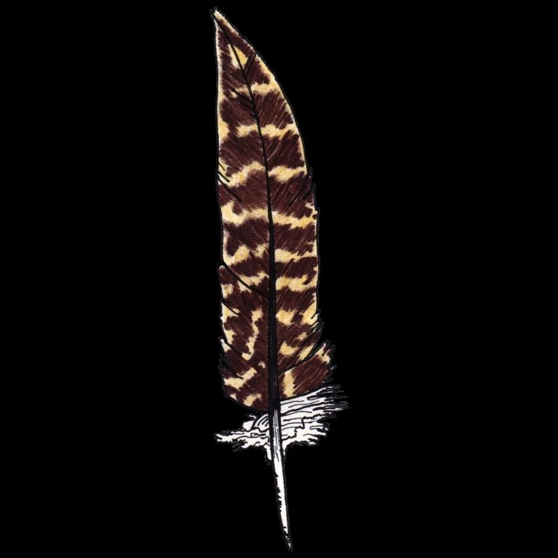 Plume marron tachetée Dessiné à la main (faisan)