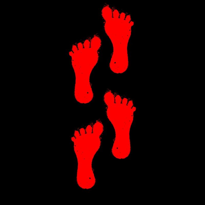 red left foot walk