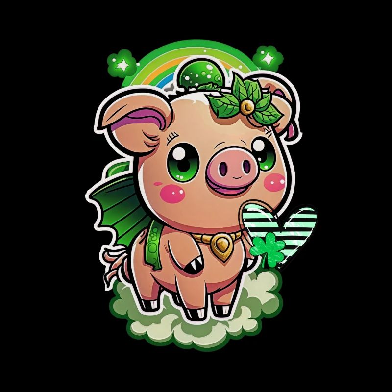 Tenue st Patrick Cochon mignon trèfle kawaii