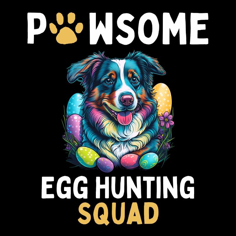 Australian Shepherd Easter Egg Hunting Squad Match