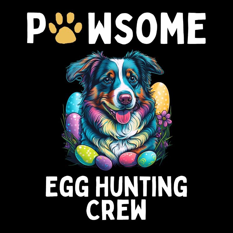 Australian Shepherd Easter Egg Hunting Crew Gift