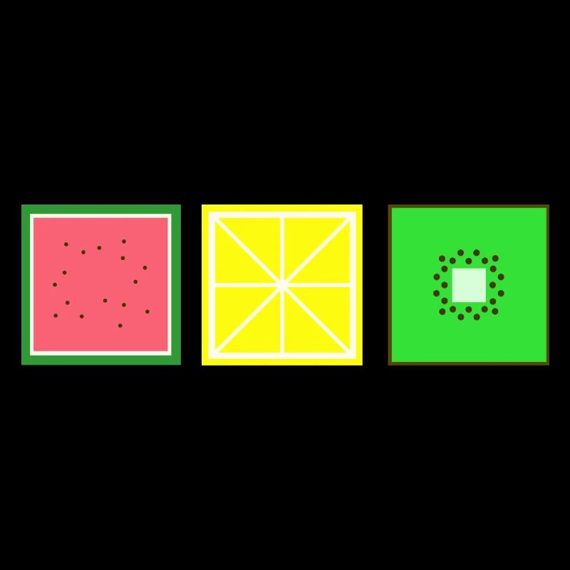 DIGITAL - Pixel FRUIT Melon - Citron - Kiwi