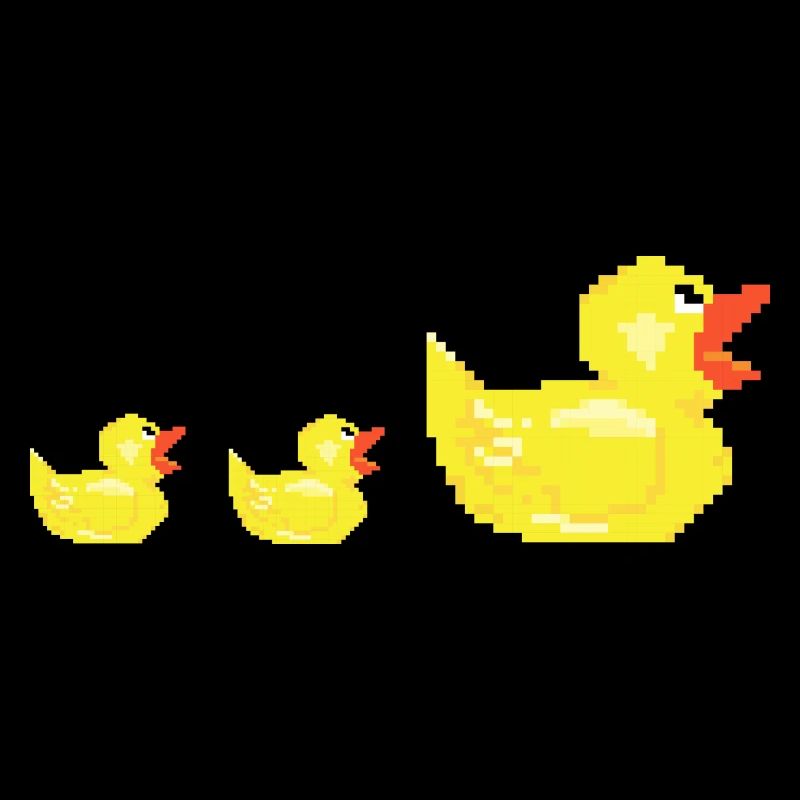 Pixel Enten Familie Mutter Kücken Kind Geschenk