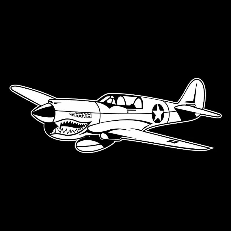 Jagdflugzeug / Kampfflieger Warhawk 02_weiß