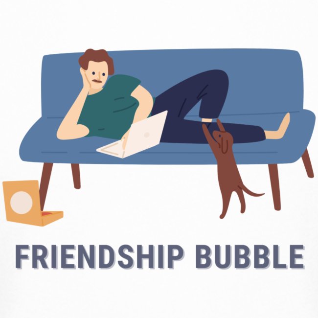 Friendship bubble man and dog