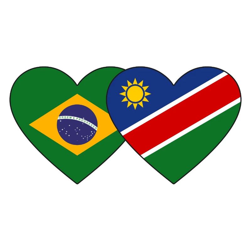 Brasilien Namibia Flagge Herz