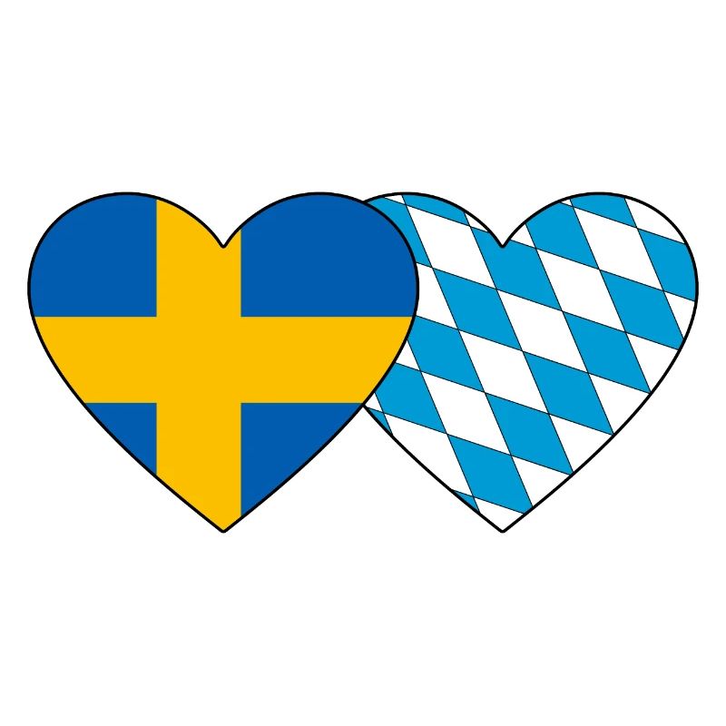Suède Bavière Drapeau Coeur