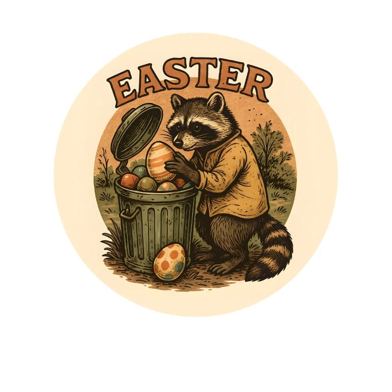 Oster Waschbär mit Eiern