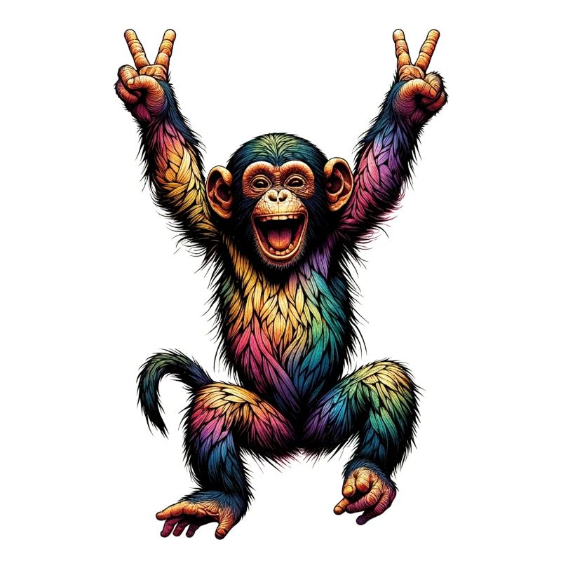 Rainbow Monkey Rainbow Flag Rainbowcore