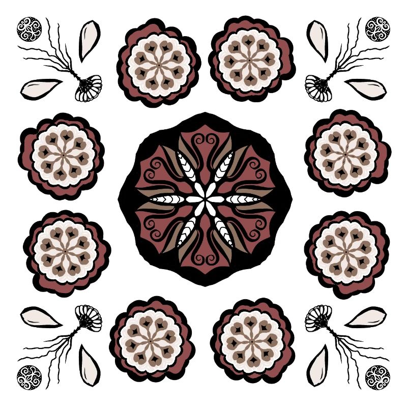 Dark flower mandala pattern