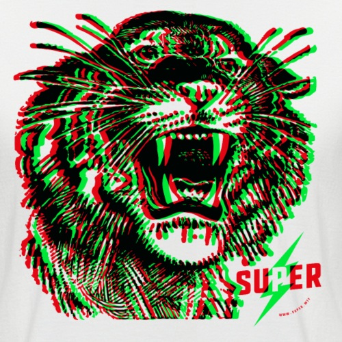 super tiger red / green - Männer Baseball-T-Shirt