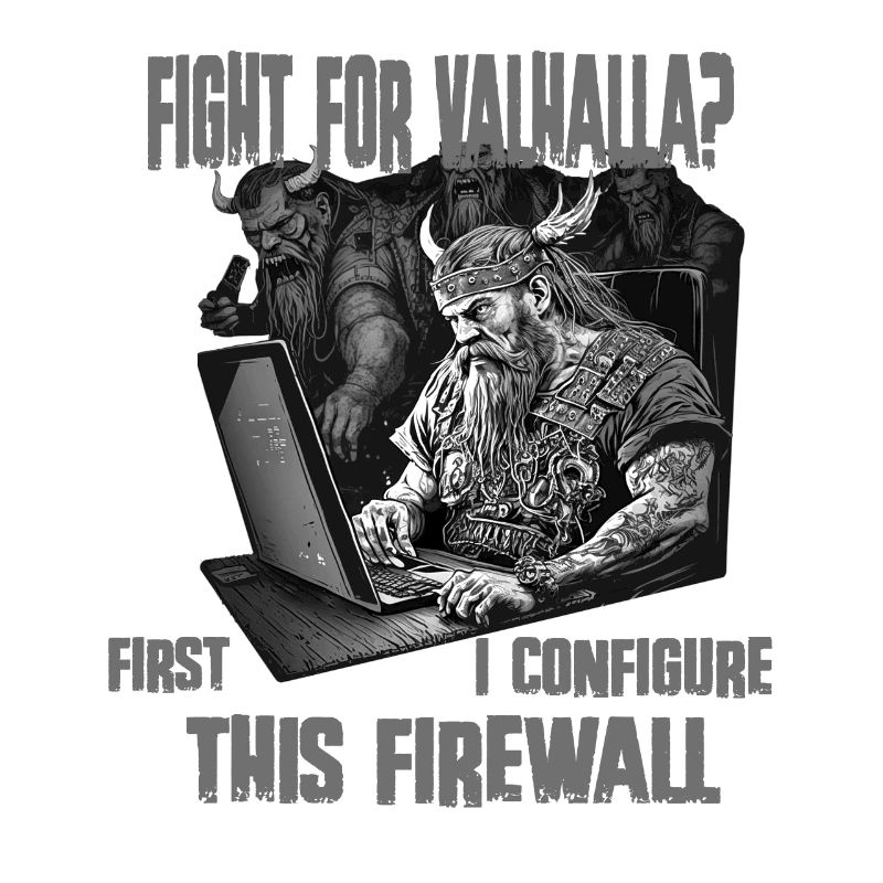 Firewall first Wikingerprogrammierer schwarz weiss