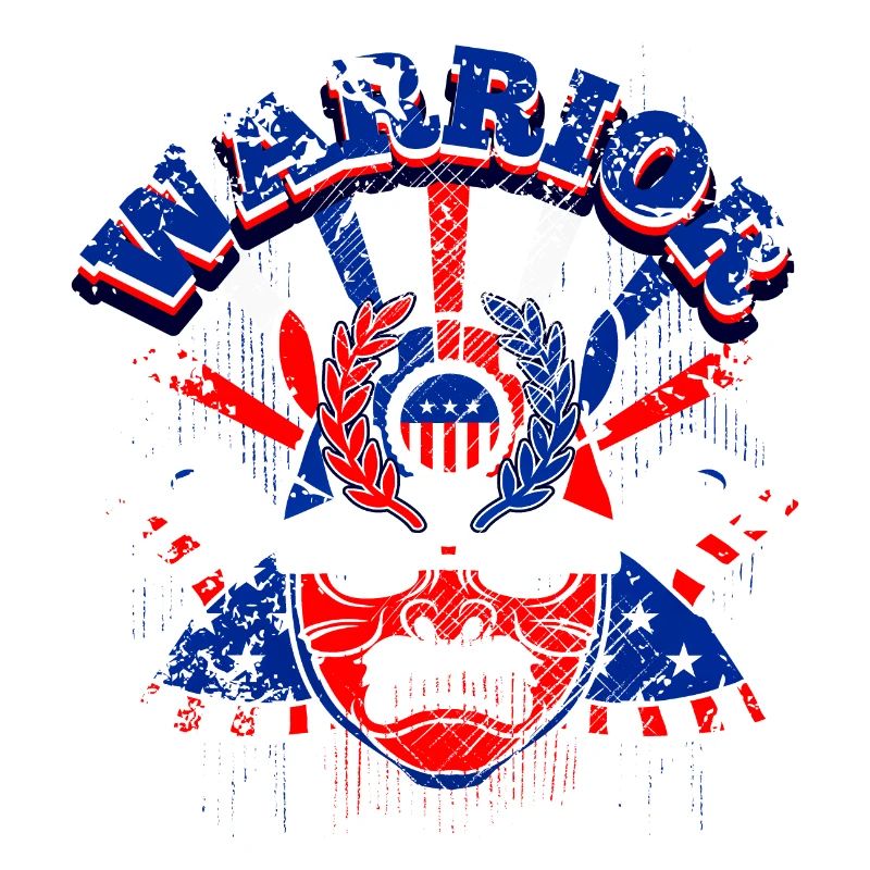 A Beautiful Samurai Warrior with US Flag Design