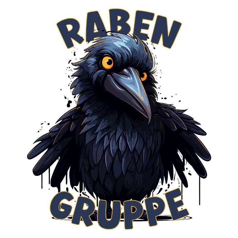 Comic Rabengruppe Kindergarten Gruppentier Rabe