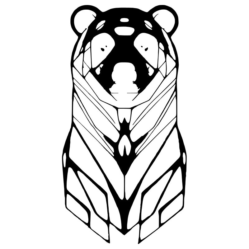 Neon Bear Vector