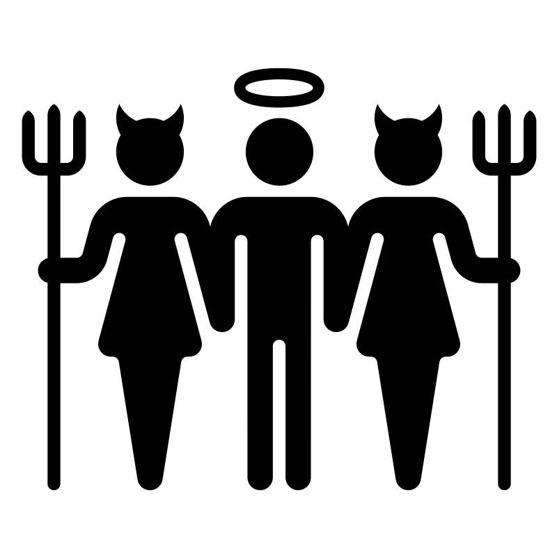 Devil-Cherub-Devil / Teufel-Engel-Teufel (M)