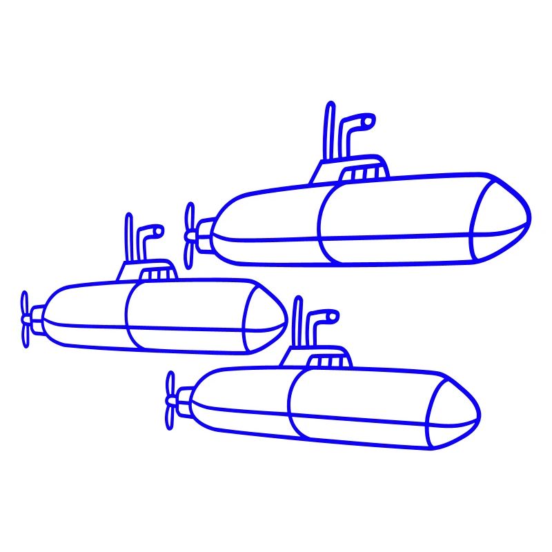 3 Submarines Fleet Three Squadrons Group Team Crew