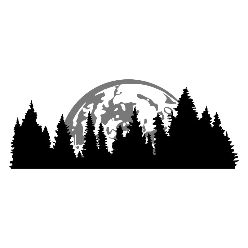 moon night full moon setting tree forest conifer