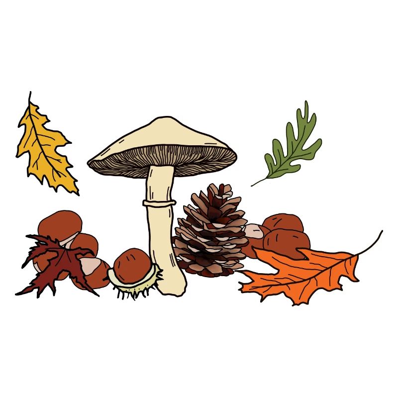 Feuilles de champignon d’automne Châtaignier