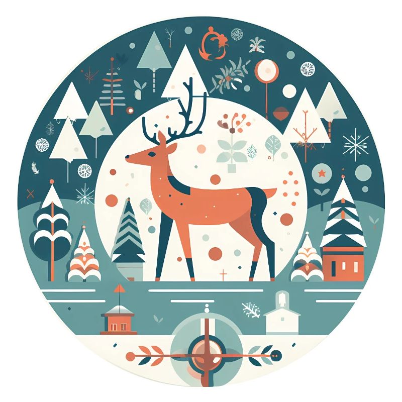Hirsch mit Weihnachtselement, Liebeshirsche