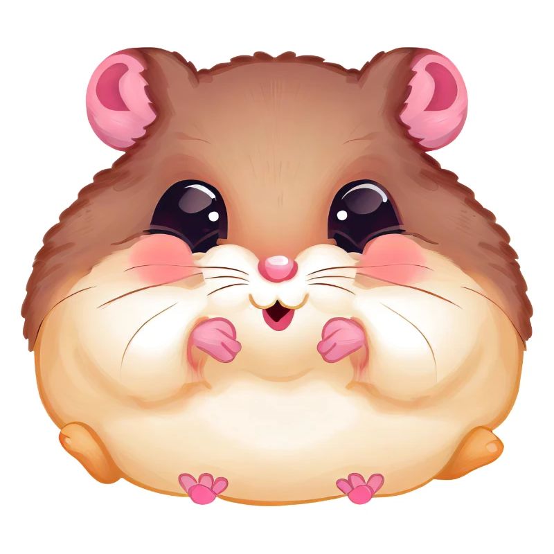 Cute hamster with full cheeks -