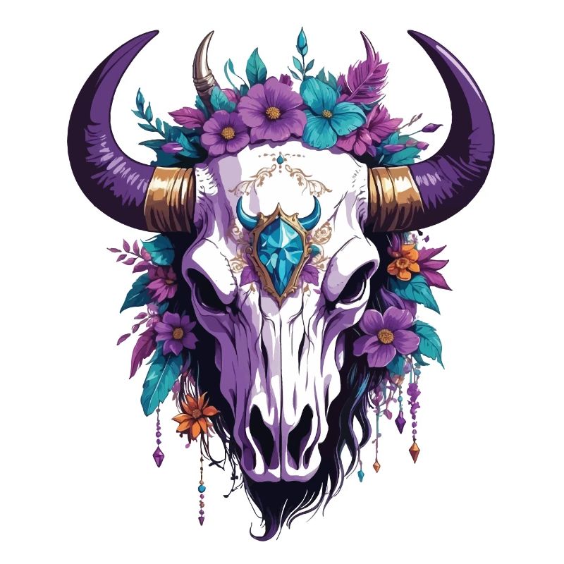 Conception de crâne d'animal totem spirituel de mandala
