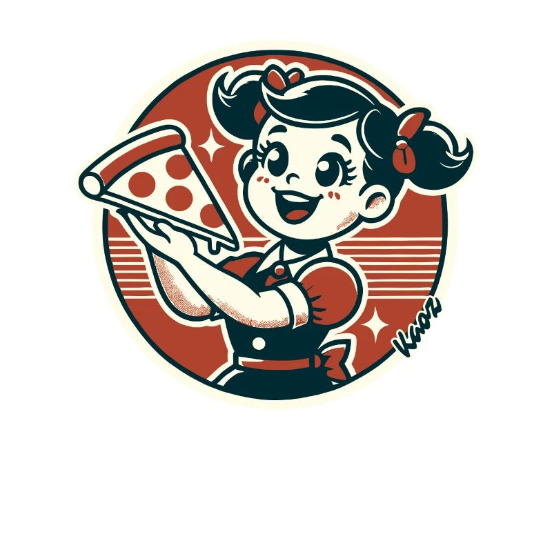 Kleines Mädchen mit Pizza