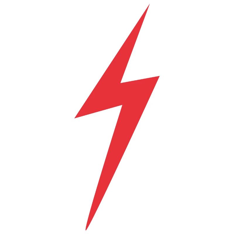 Roter Blitz Blitzschlag Comic Stil Elektrisch