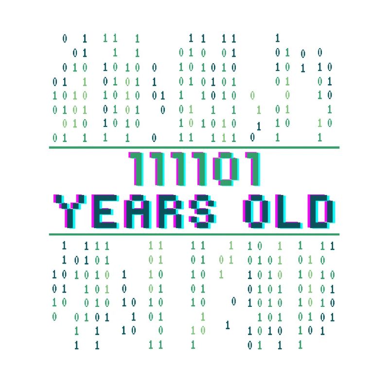 61st Birthday 61 years old Binary Code Coder