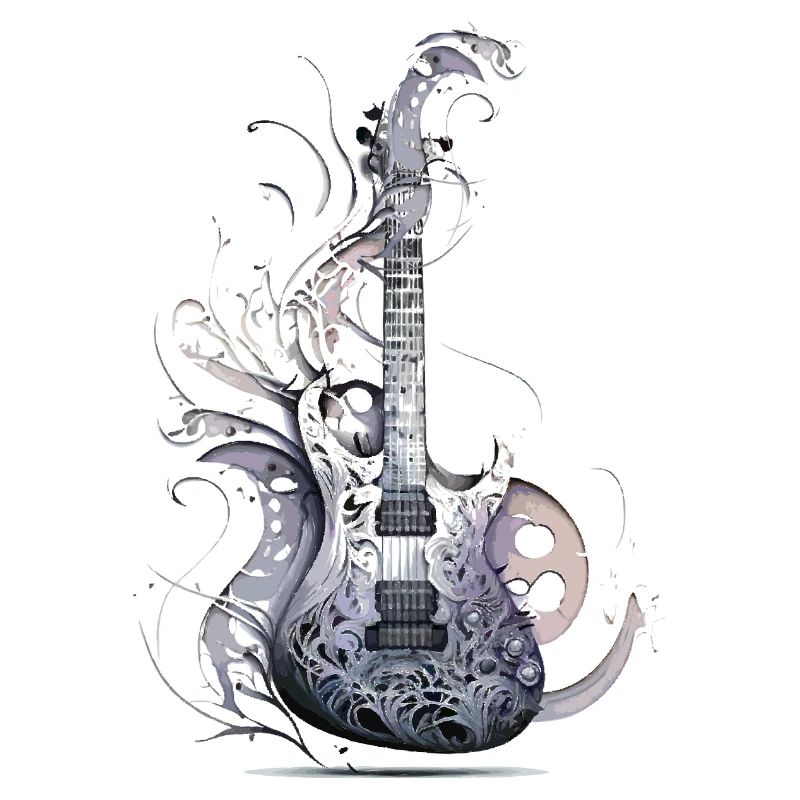 Guitare décorée