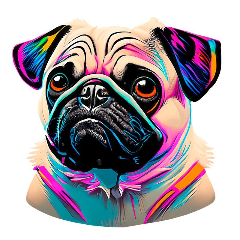 Pug Head Pug Graffiti